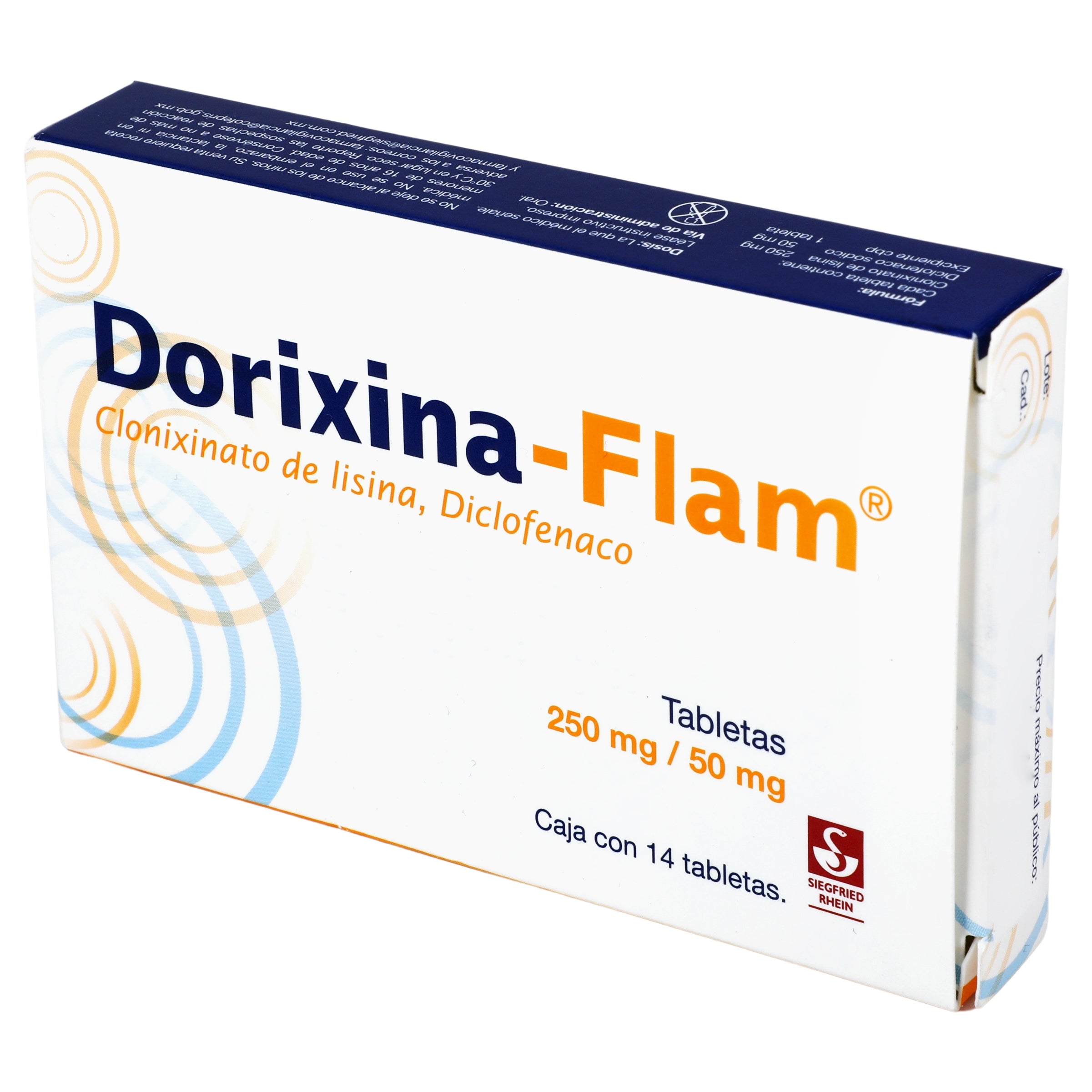 Dorixina-Flam 250Mgt/50Mg Con 14 Tabletas (Lisina/Diclofenaco) 4 - 7501300420220