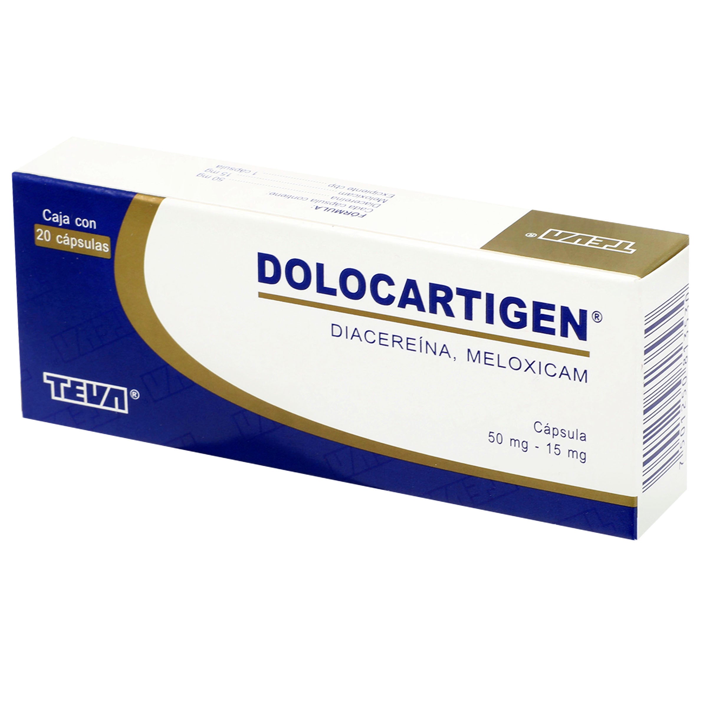 Dolocartigen 50/15Mg Con 20 Capsulas (Diacerina/Meloxicam) 4 - 7501250813530