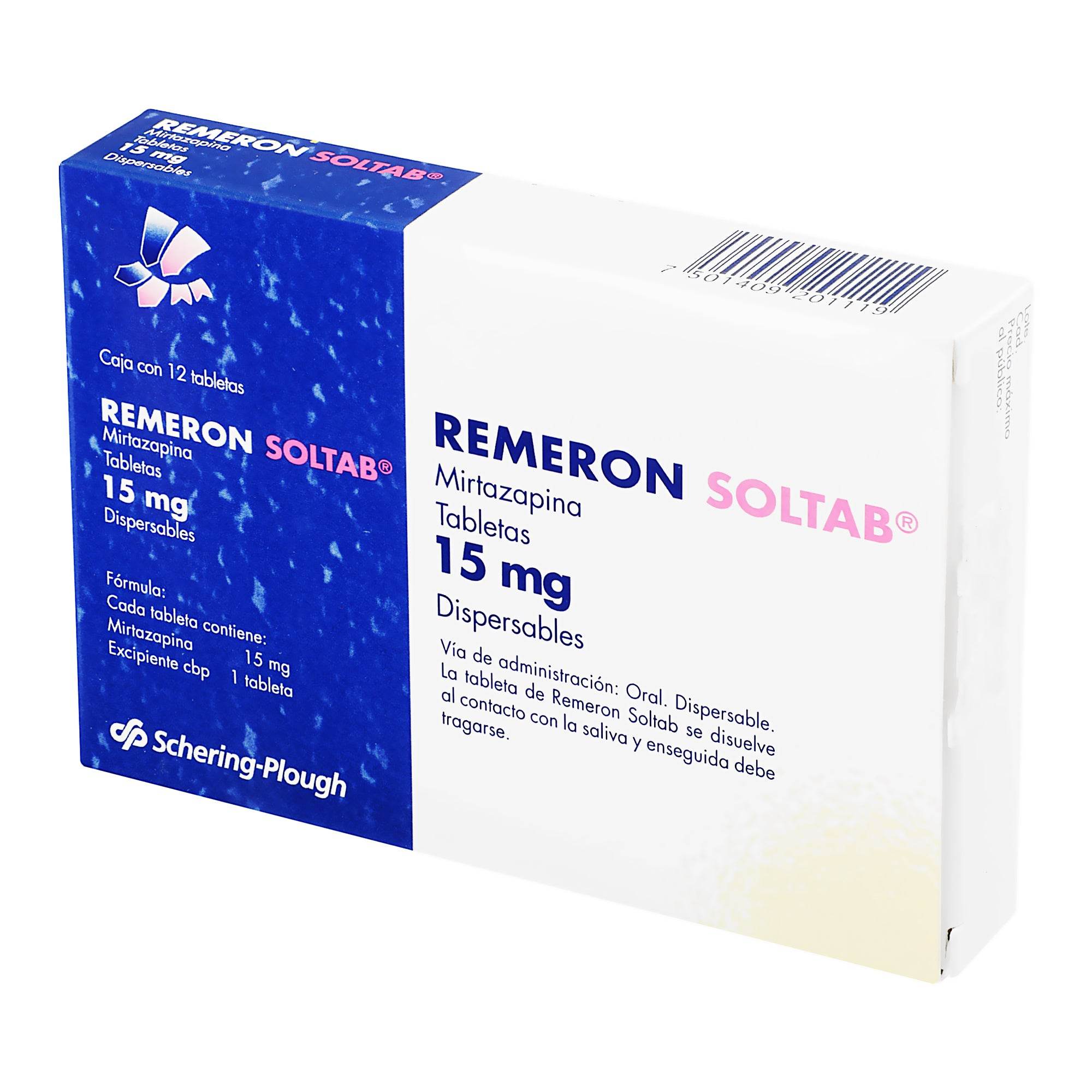 Remeron Soltab 15Mg Con 12 Tabletas (Mirtazapina) — WeCare Pharma