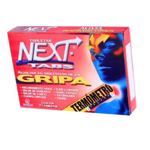 Next Tabletas 500Mg/25Mg/5Mg/4Mg Con 10 Tabletas (Paracetamol/Cafeina/Fenilefrina/Clorfenamina) - WeCare Pharma