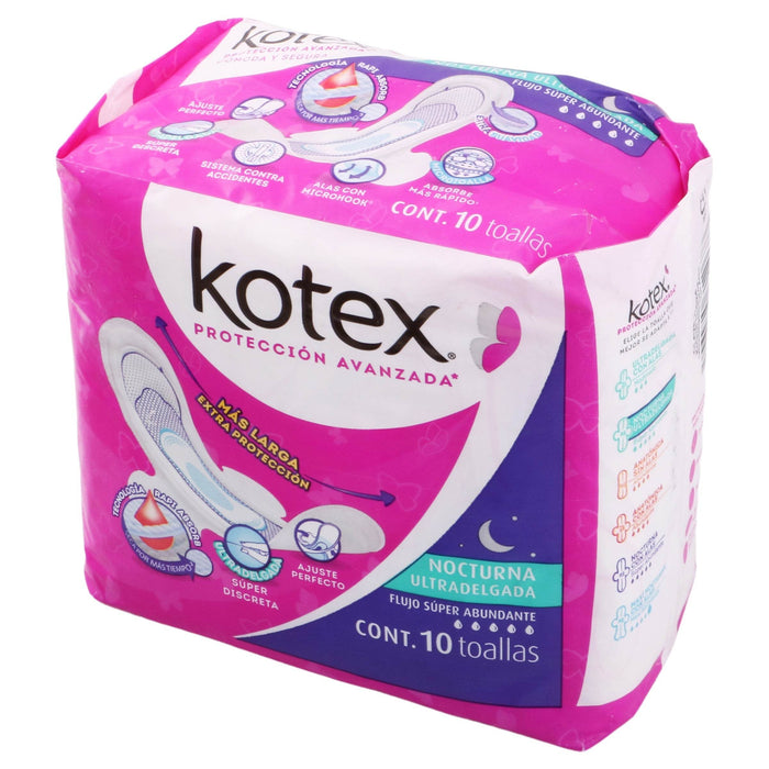 Toallas Sanitarias Kotex Nocturna Ultra Delgada Con 10 - WeCare Pharma