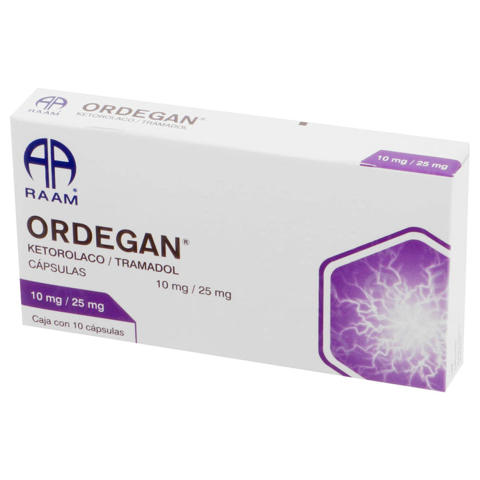 Ordegan 10Mg/25Mg Con 10 Capsulas (Ketorolaco/Tramadol) - WeCare Pharma