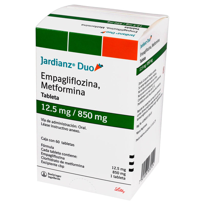 Jardianz Duo 12.5Mg/850Mg Con 60 Tabletas (Empagliflozina/Metformina) - WeCare Pharma