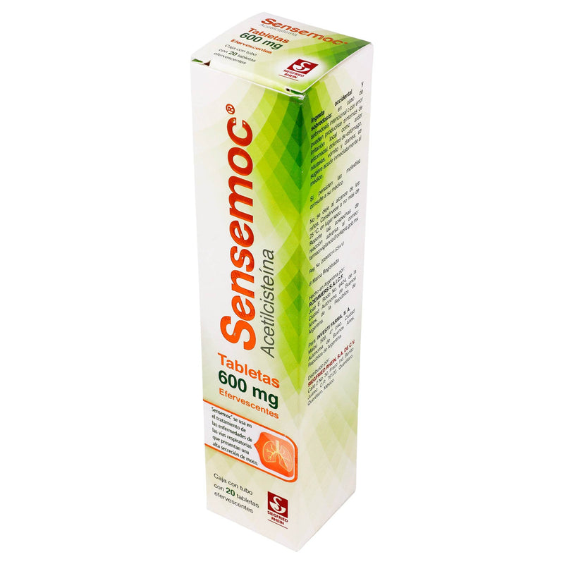 Sensemoc Efervecente V 600Mg Con 20 Tabletas (Acetilcisteina) - WeCare Pharma