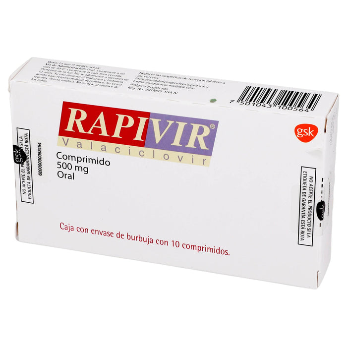 Rapivir 500Mg Con 10 Tabletas (Valaciclovir) - WeCare Pharma