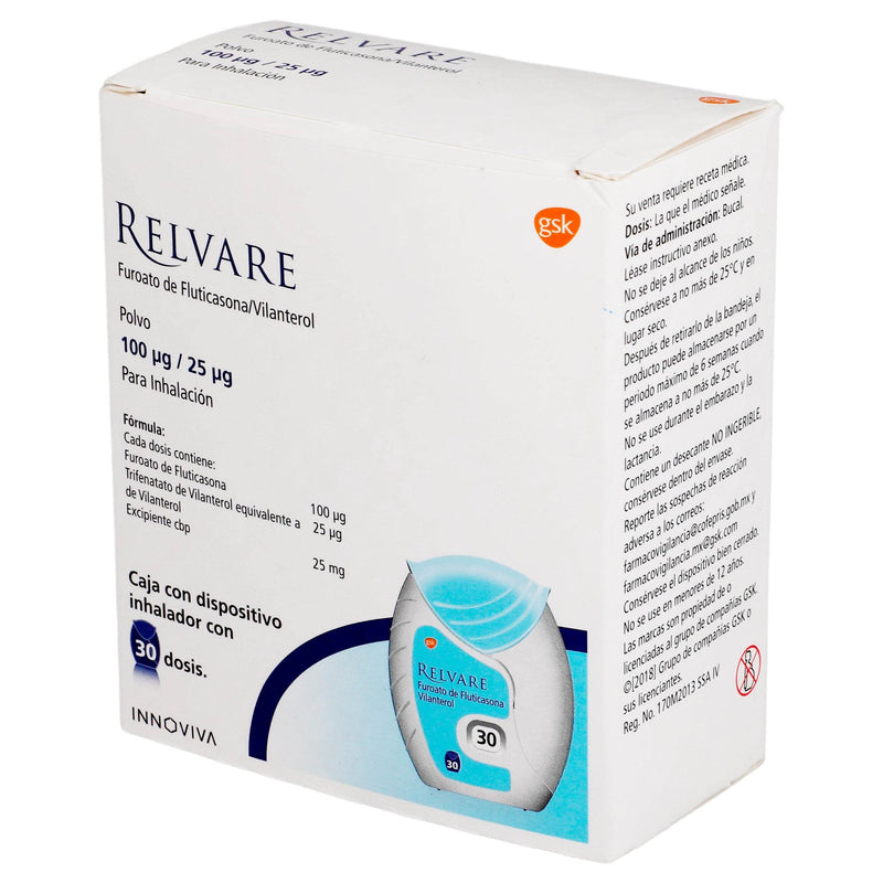 Relvare Disp Inh 100Mg/25Mcg Con 30 Dosis (Fluticasona/Vilanterol) - WeCare Pharma