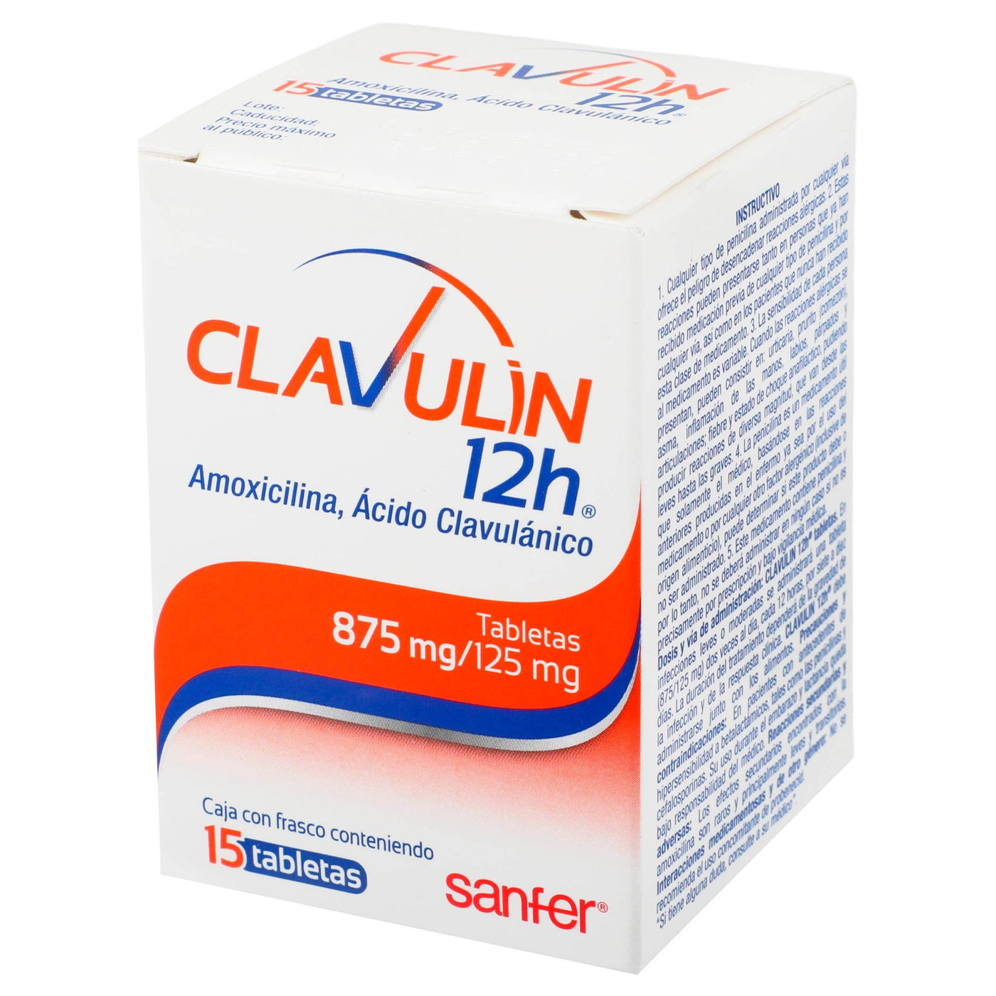 Clavulin 12H 875Mg/125Mg Con 15 Tabletas (Amoxicilina/Ac Clavulanico ...
