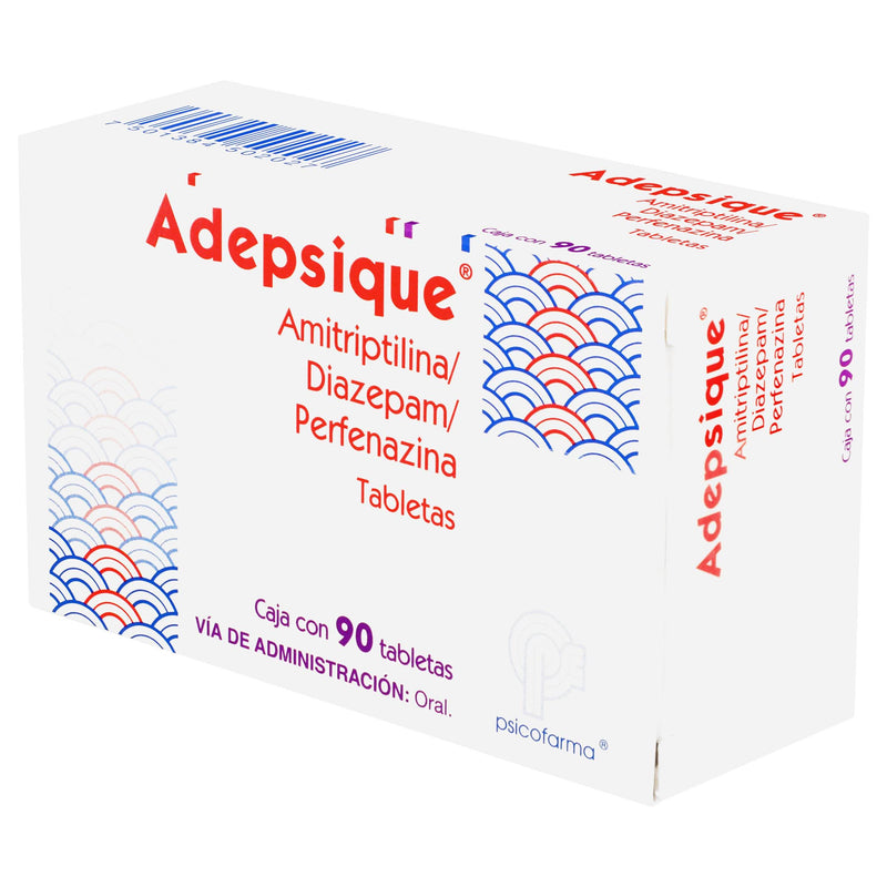 Adepsique (Amitriptilina/Diazepam/Perfenazina) Tabletas 10Mg/3Mg/2Mg Con 90 - WeCare Pharma