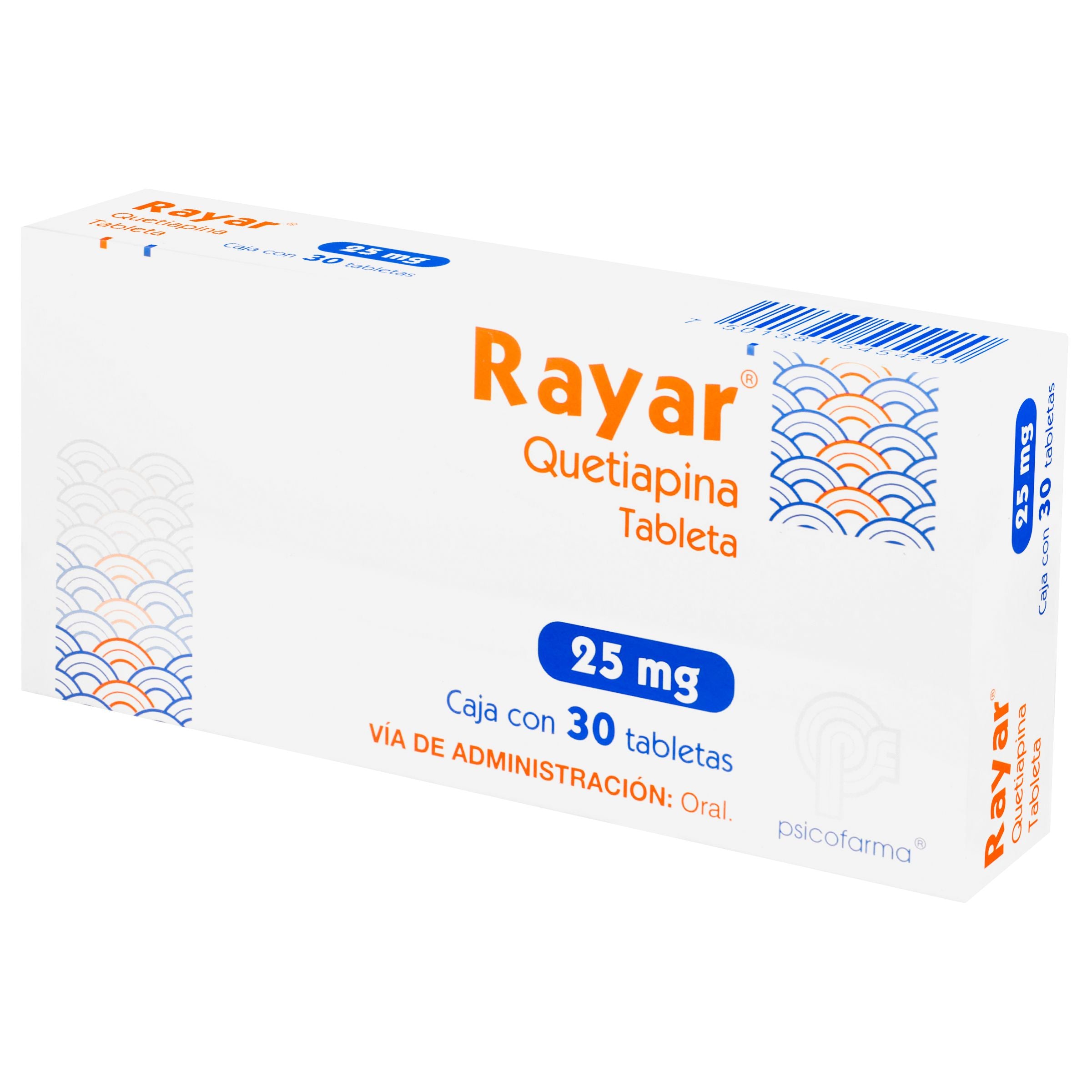 Rayar 25Mg Con 30 Tabletas (Quetiapina) 3 - 7501384545420