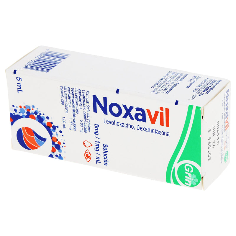 Noxavil Gotas 5Mg/1Mg/Ml 5Ml (Levofloxacino/Dexametasona) - WeCare Pharma