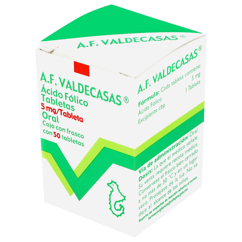 A.F. Valdecasas 5Mg Con 50 Tabletas (Acido Folico) - WeCare Pharma
