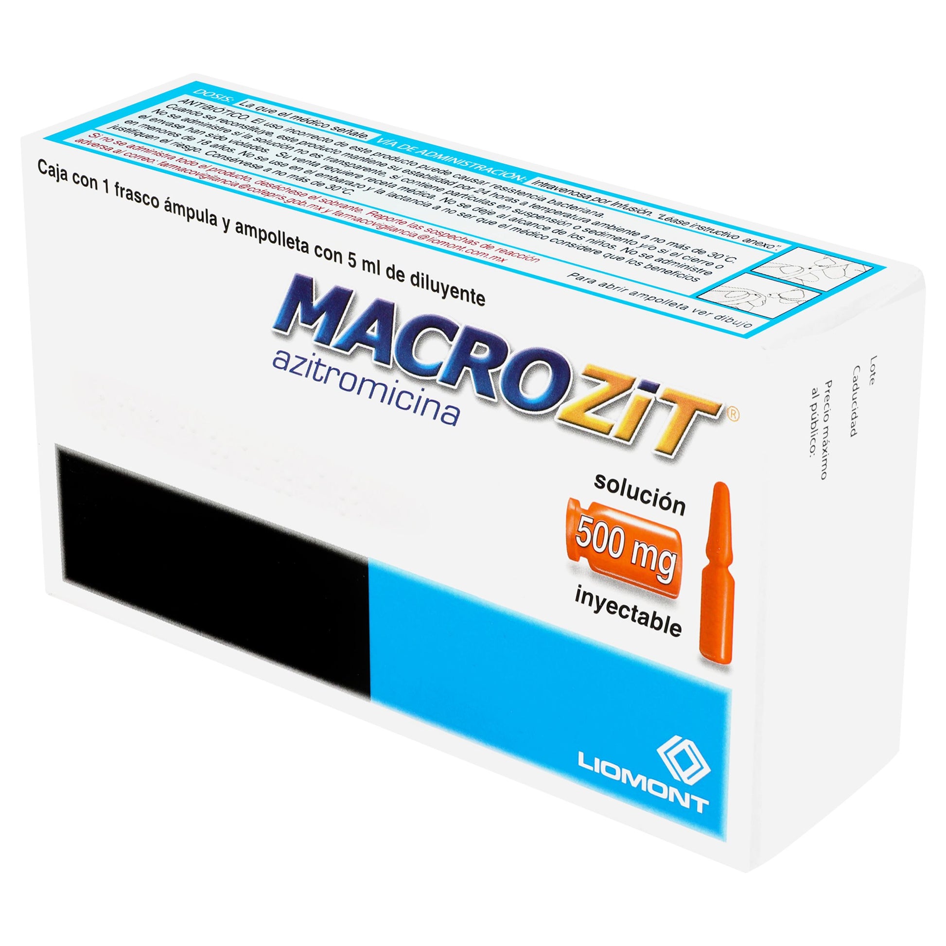 Macrozit 500Mg Con 1 Ampulas (Azitromicina) 3 - 7501299308332