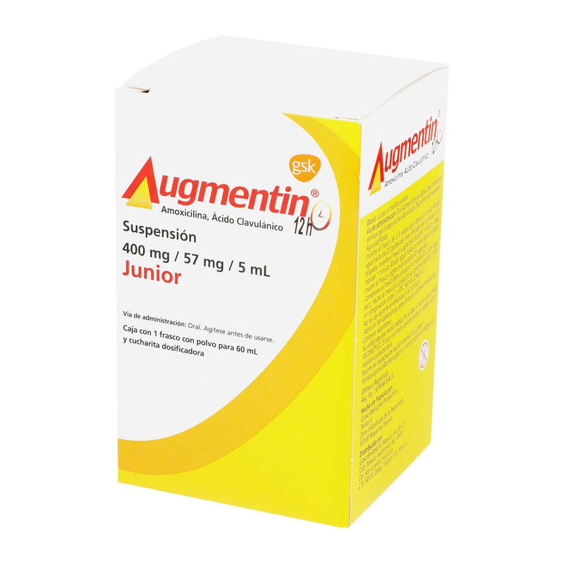 Augmentin 12H Jr Suspensión 400Mg/57Mg/5Ml 60Ml (Amoxicilina/Clavulanato) - WeCare Pharma