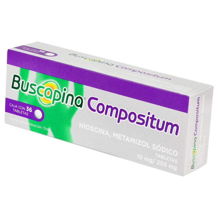 Buscapina Compositum 10Mg/250Mg Con 36 Tabletas (Hioscina/Metamizol) 3 - 7501165011601