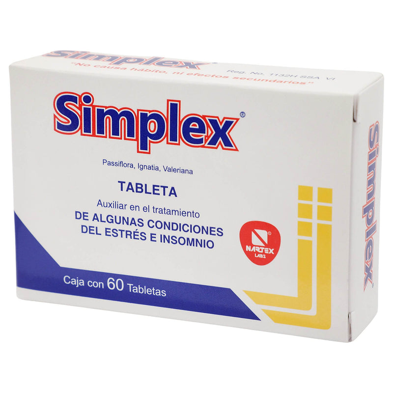 Simplex Con 60 Tabletas (Passiflora/Ignatia/Valeriana) - WeCare Pharma
