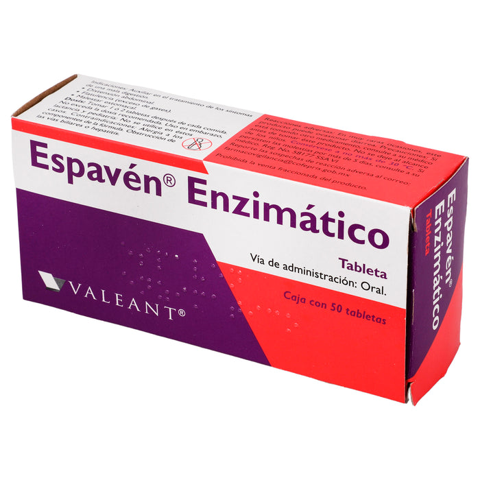 Espaven Enzimatico 130Mg/50Mg Con 50 Tabletas (Dimeticona/Aspegilius/Bilis Bovina/Celulasa) 3 - 7501122963028