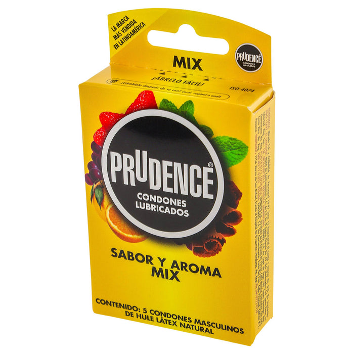 Condón Prudence Sabor Y Aroma Mix Con 5 - WeCare Pharma