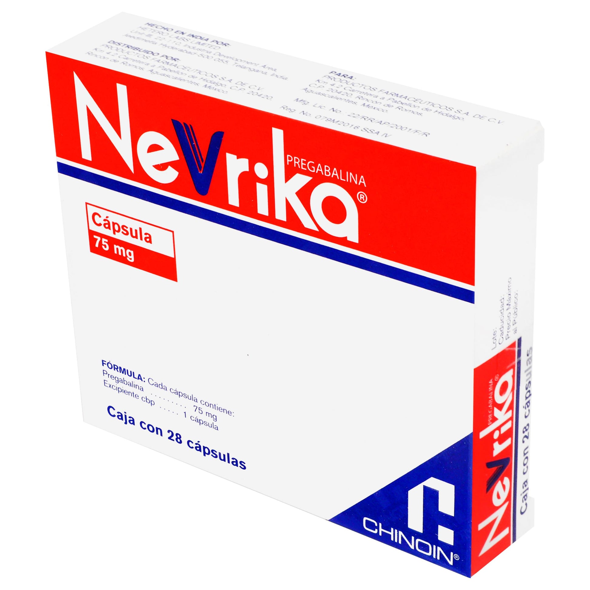 Nevrika 75Mg Con 28 Capsulas (Pregabalina) 3 - 7501088513589