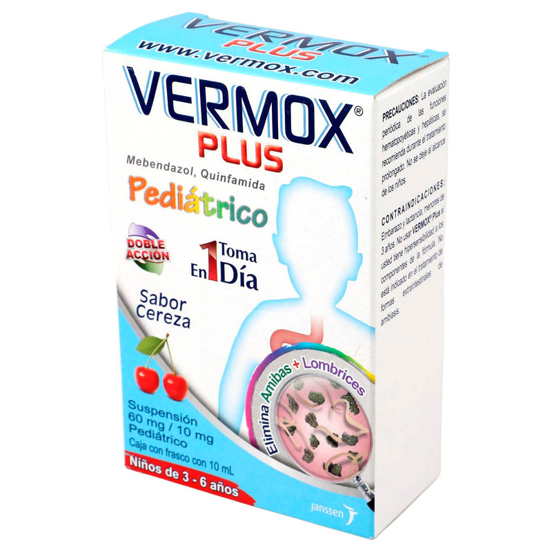 Vermox Plus Ped Suspensión 60Mg/10Mg 10Ml (Mebendazol/Quinfamida) - WeCare Pharma