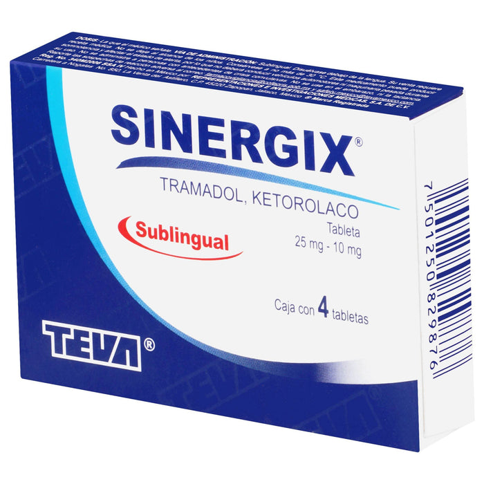 Sinergix Sl 25Mg/10Mg Con 4 Tabletas (Tramadol/Ketorolaco) - WeCare Pharma