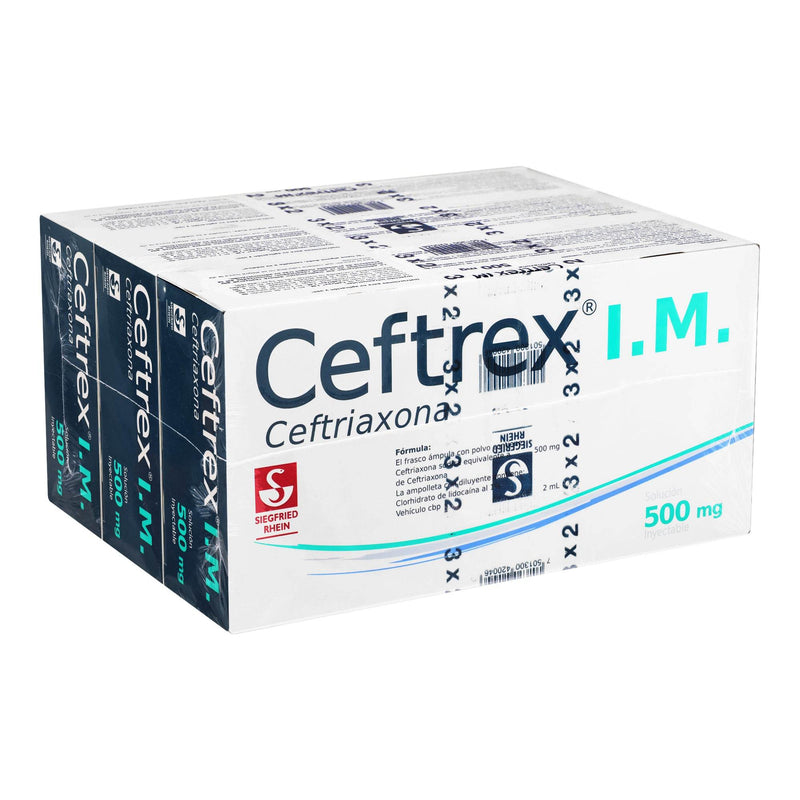 Ceftrex Im Frasco 500Mg Con 3 Promo Ampulas (Ceftriaxona) - WeCare Pharma