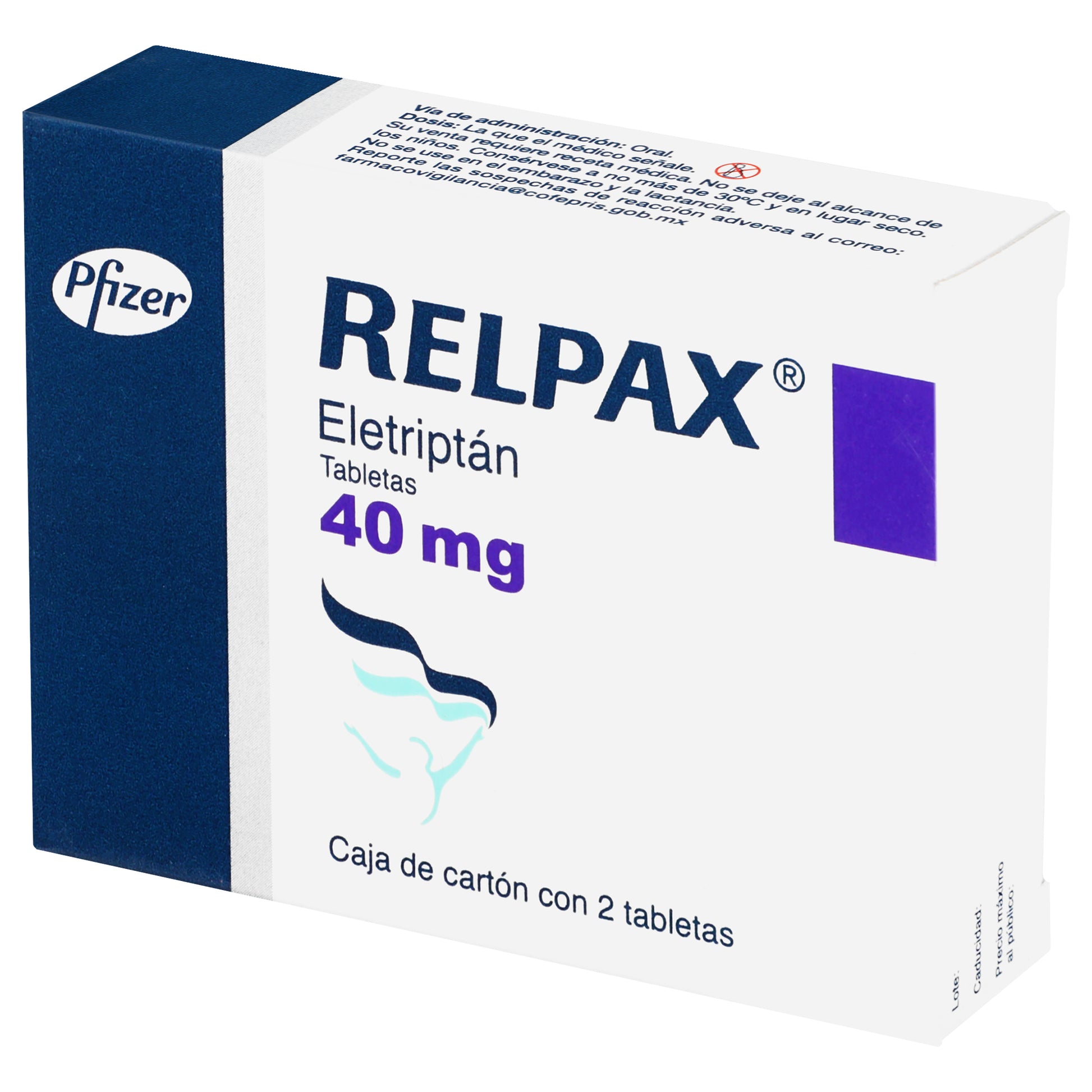 Relpax 40 Mg Con 2 Tabletas (Eletriptan) 3 - 7501287688750