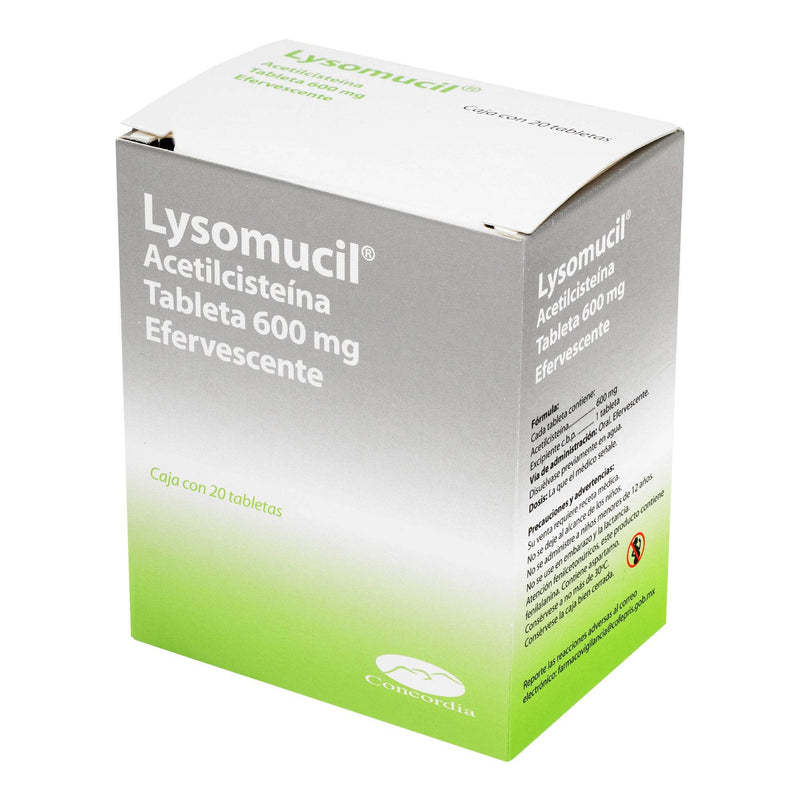 Lysomucil 600Mg Con 20 Tabletas (Acetilcisteina) - WeCare Pharma