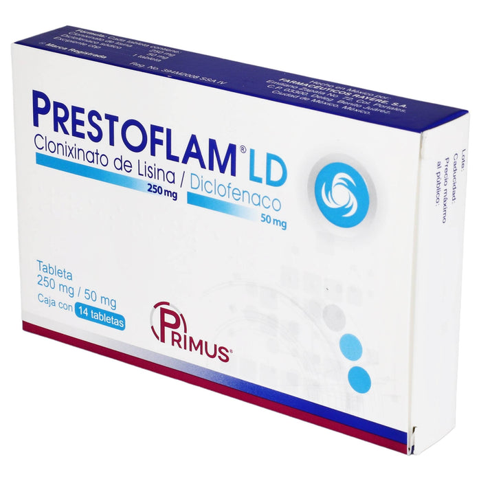 Prestoflam Ld 250Mg/50Mg Con 14 Tabletas (Clonixinato De Lisina/Diclofenaco) - WeCare Pharma