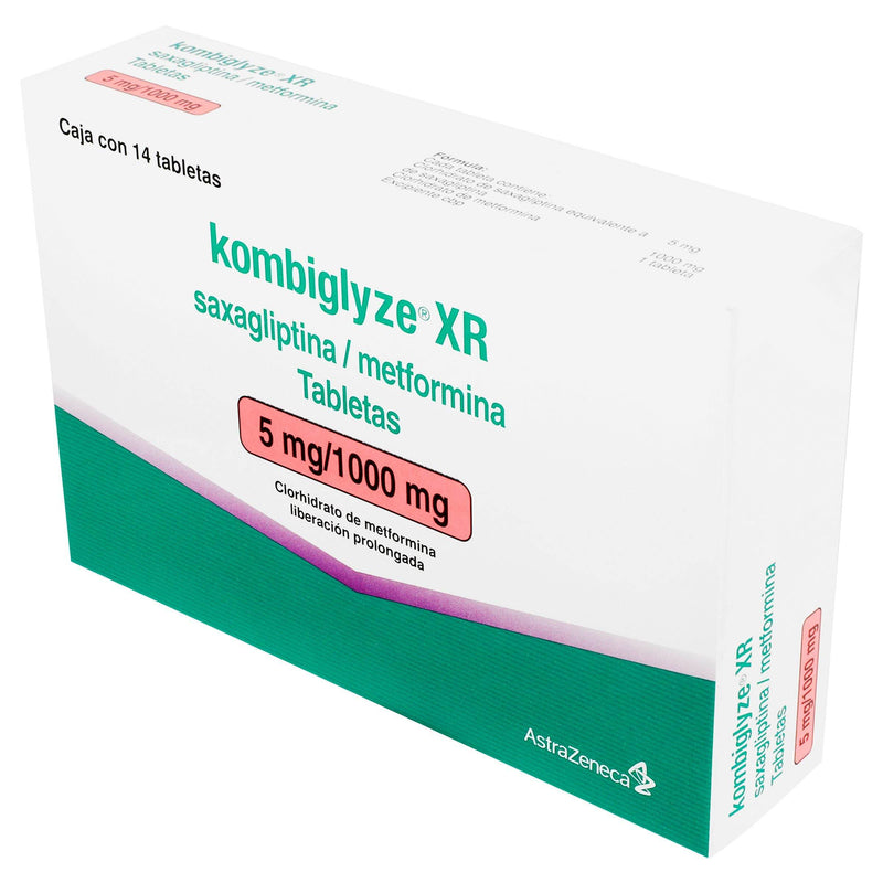 Kombiglyze Xr 5Mg/1000Mg Con 14 Tabletas (Saxagliptina/Metformina) - WeCare Pharma