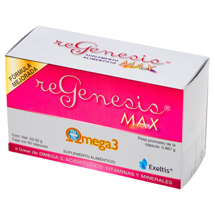 Regenesis Max 26.01G Con 60 Capsulas (Omega 3/Acido Folico/Vitaminas/Minerales) - WeCare Pharma