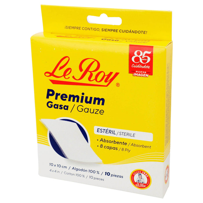 Gasa Estéril Leroy 10X10Cm Con 10 - WeCare Pharma