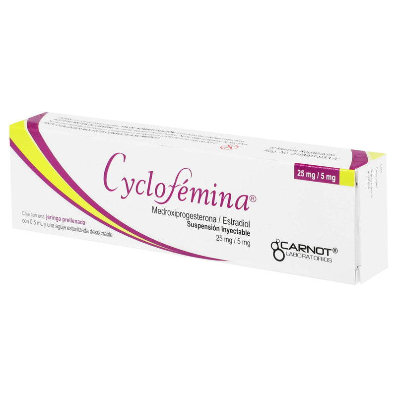 Cyclofemina Jeringa 25Mg/5Mg 0.5Ml Con 1 (Medroxiprogesterona/Estradiol) - WeCare Pharma