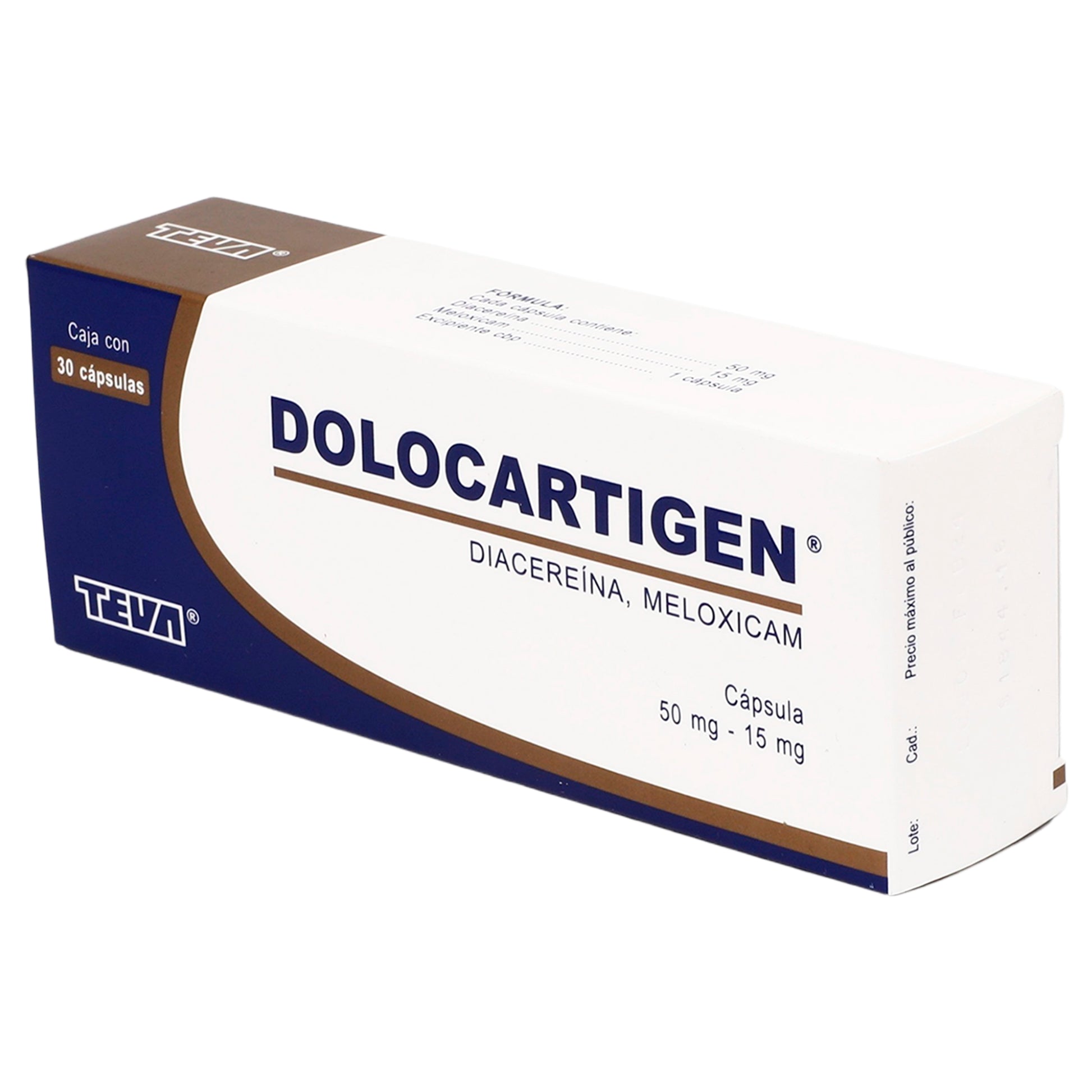 Dolocartigen 50/15Mg Con 30 Capsulas (Diacerina/Meloxicam) 3 - 7501250813295