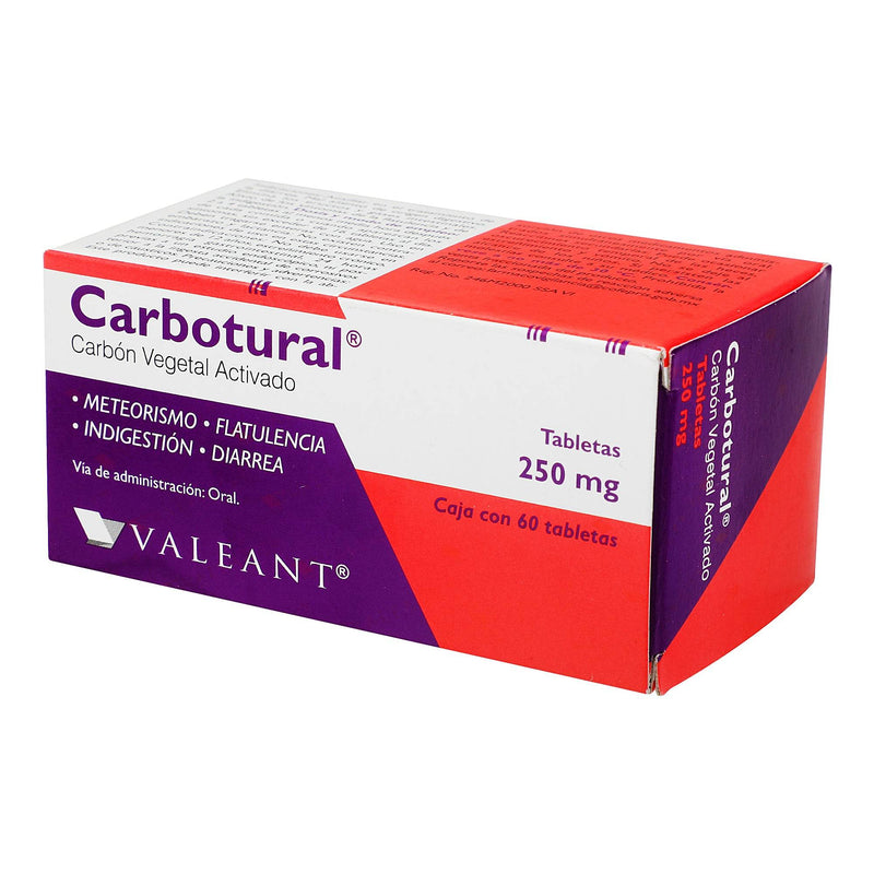 Carbotural 250Mg Con 60 Tabletas (Carbon Activado) - WeCare Pharma