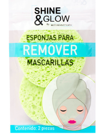 Shine&Glow Esponja Para Remover Mascarillas Con 2 - WeCare Pharma