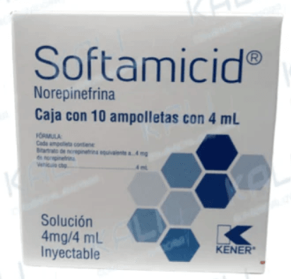 Softamicid (Norepinefrina) Solución Inyectable 4Mg /4Ml Con 10 - WeCare Pharma