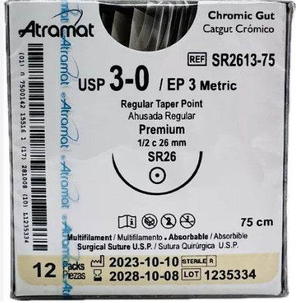 Sutura Catgut Cromico 3-0 Atramat Ref Sr2613-75 - WeCare Pharma