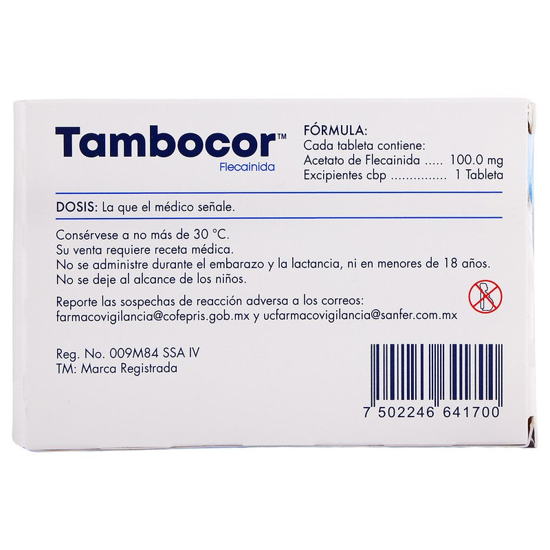 Tambocor Flecainida Tab 100Mg Con 50 7502246641700 7
