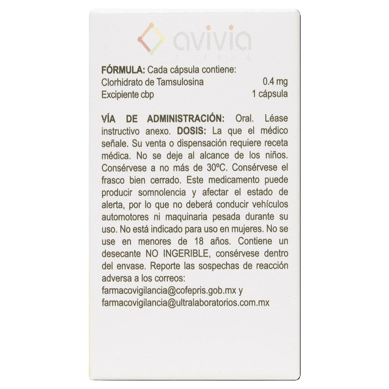 Tamsulosina Cap Lp 0.4Mg C20 Avivia 7503049078458 4