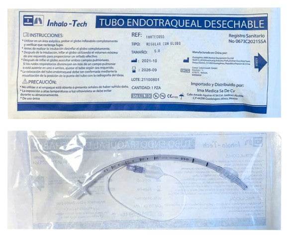 Tubo Endotraqueal Con Globo Std 5.0 20Fr Inhtecg50 Inhalo Tech - WeCare Pharma