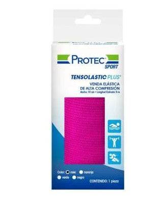 Venda Alta Compresión Tensolastic Plus Protec 10Cmx5M Rosa - WeCare Pharma