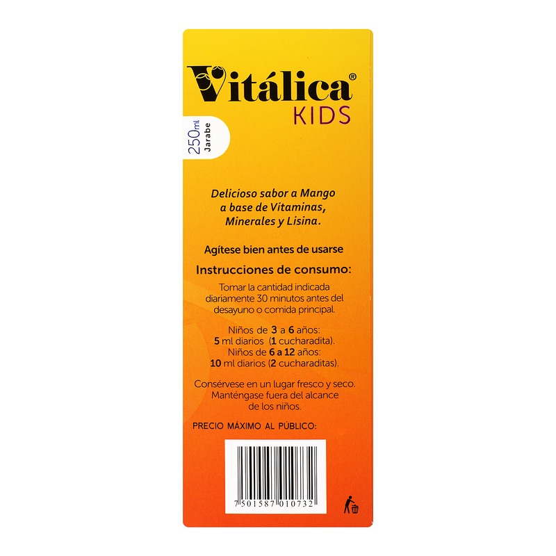 Vitalica Kids Vitaminas Y Minerales Jarabe 250Ml 7501587010732 4